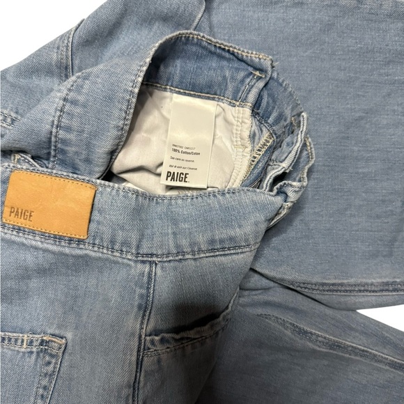 PAIGE The High-Rise Relax Crop Wide-Leg Jeans Women's Blue Jeans Size 27 - Picture 6 of 8